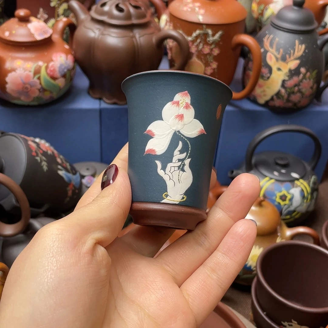 红泥茶杯紫砂主人杯60cc