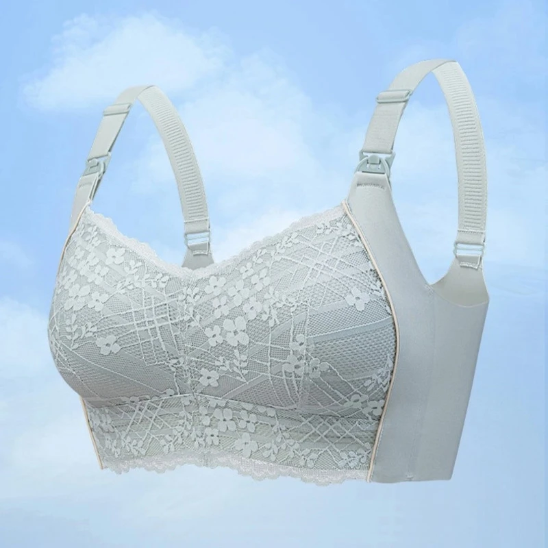 大胸显小哺乳文胸聚拢防下垂产后喂奶胸罩孕妇怀孕期内衣舒适透气