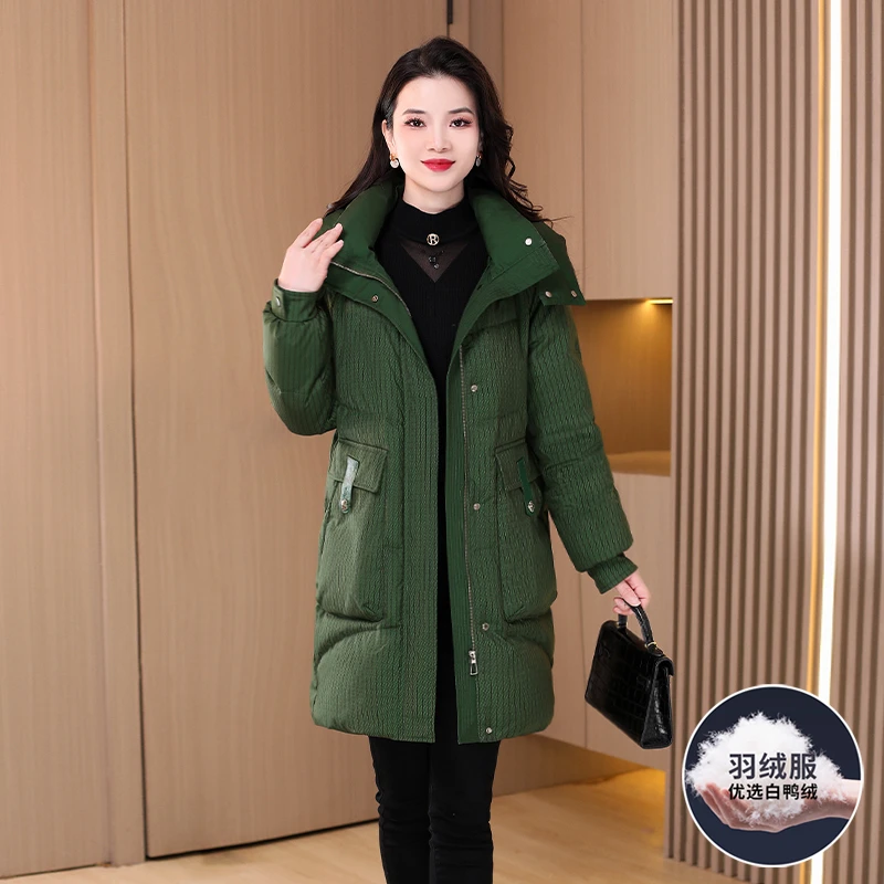 【羽绒服】17355泓澄茂冬季新款优雅气质休闲时尚大气修身羽绒服
