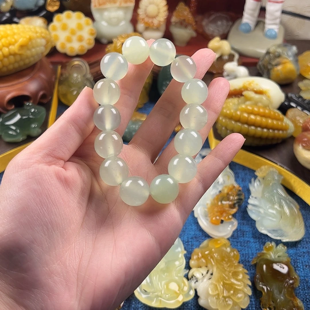 蛇纹石玉合金颈饰