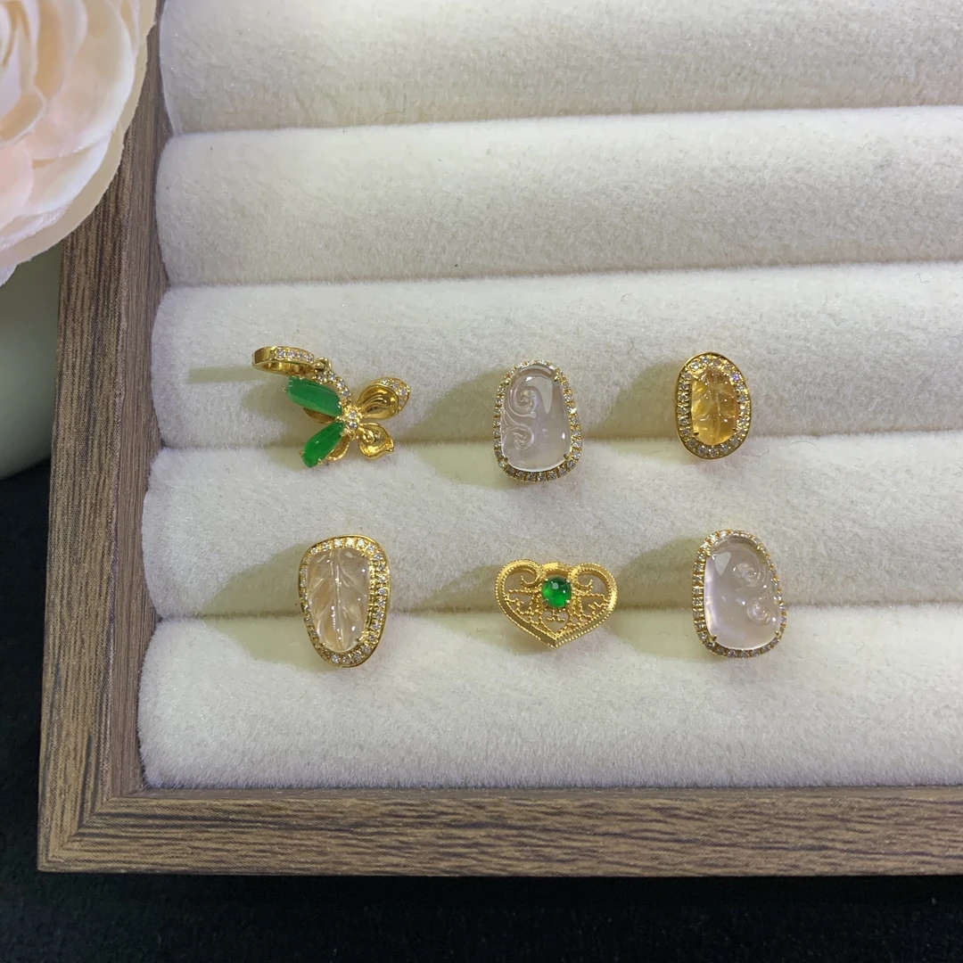 翡翠吊坠18K金镶嵌（多样性发其一）DJ2