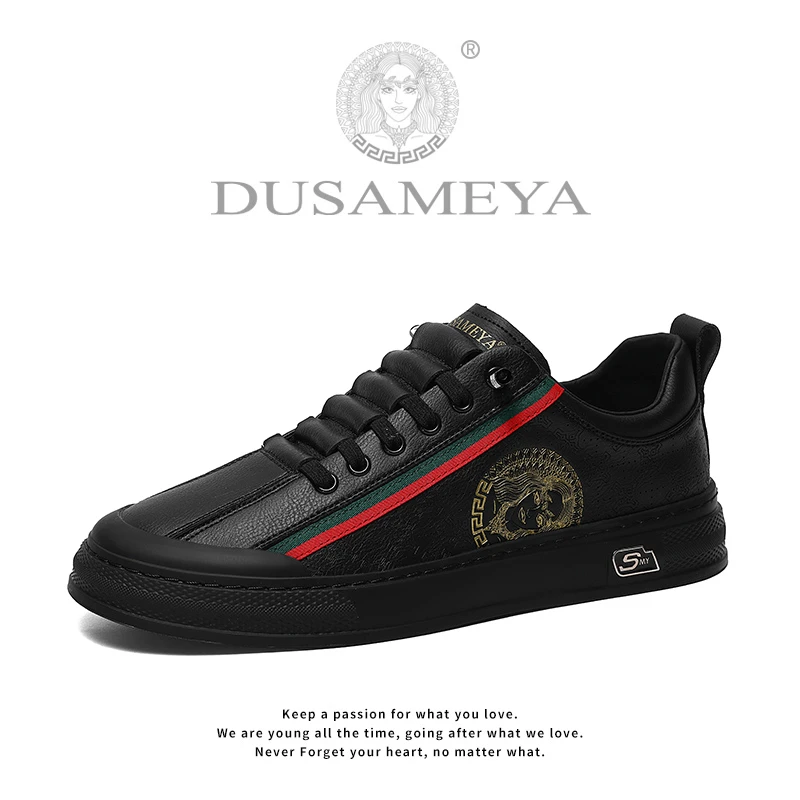 DUSAMEYA/杜莎米娅男士轻奢港风高档品牌时尚百搭休闲透气板鞋