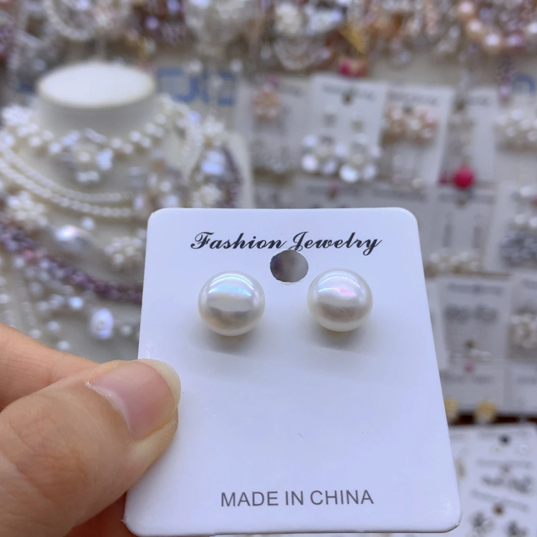 合金淡水珍珠耳饰