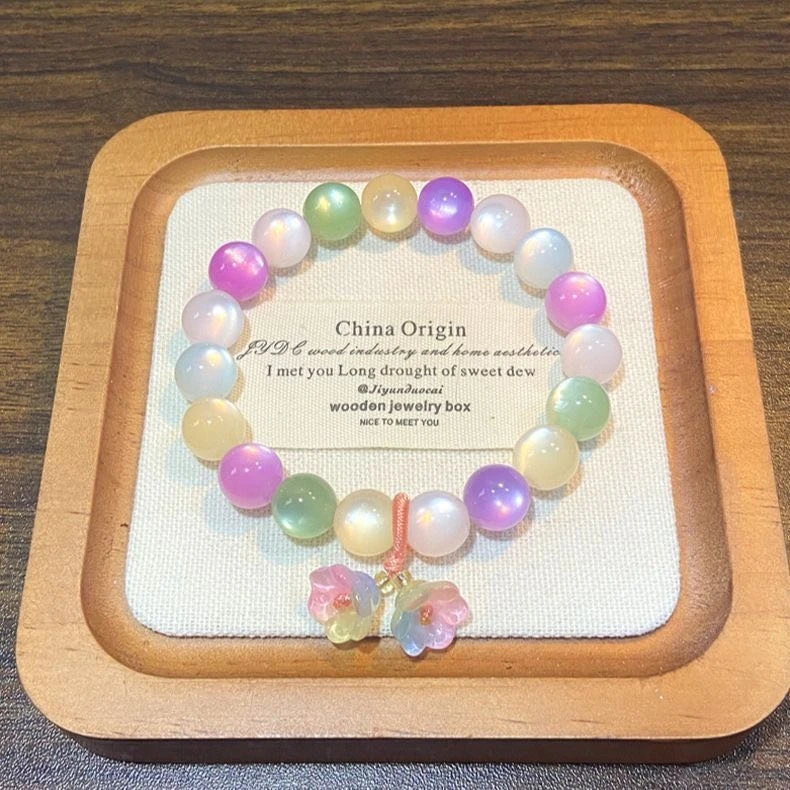 光变七彩糖果彩虹手串DIY 成品