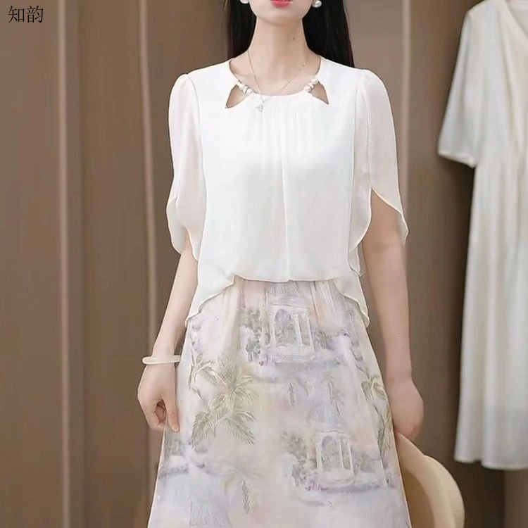 新款爆款夏季新款时尚洋气假两件连衣裙宽松显瘦裙子