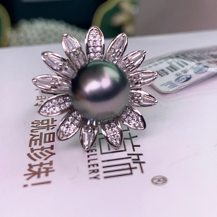银S925镶嵌戒指海水珍珠