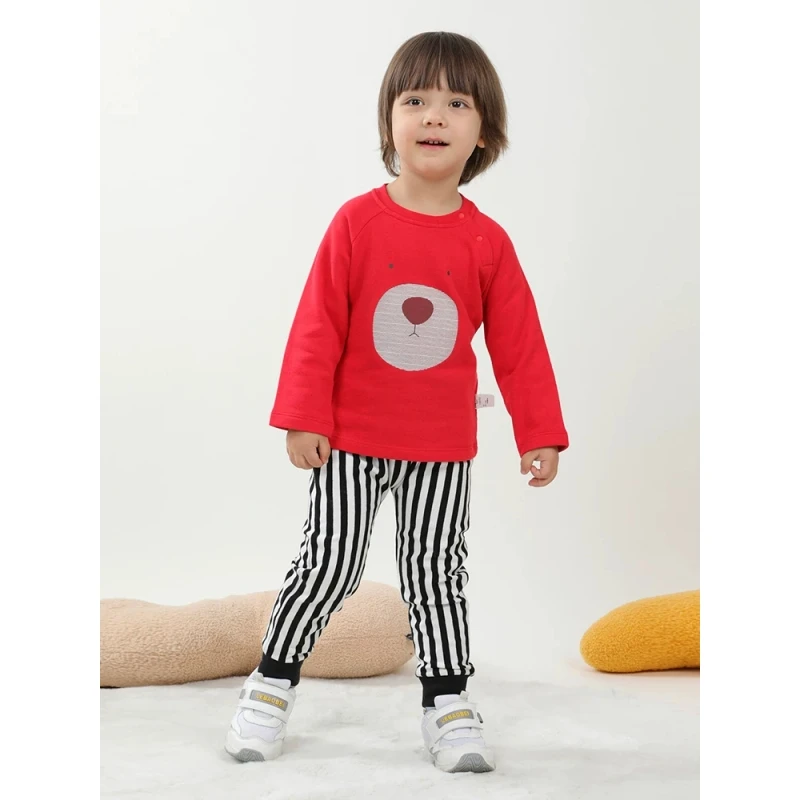 可拉比特童装男童套装春季卡通趣味卫衣两件套L19125112