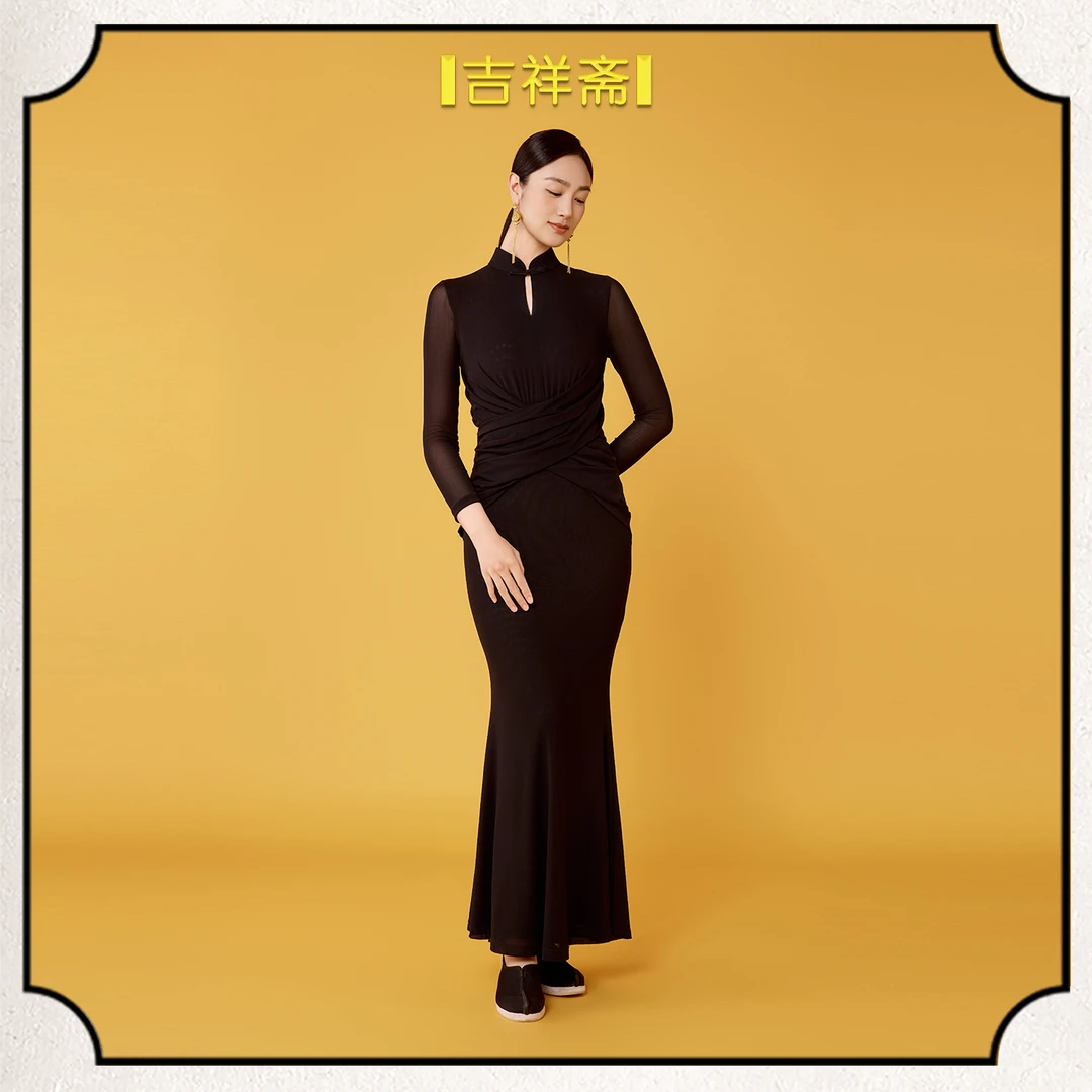 |吉祥斋|鸾凤和鸣连衣裙国风中式礼服连衣裙