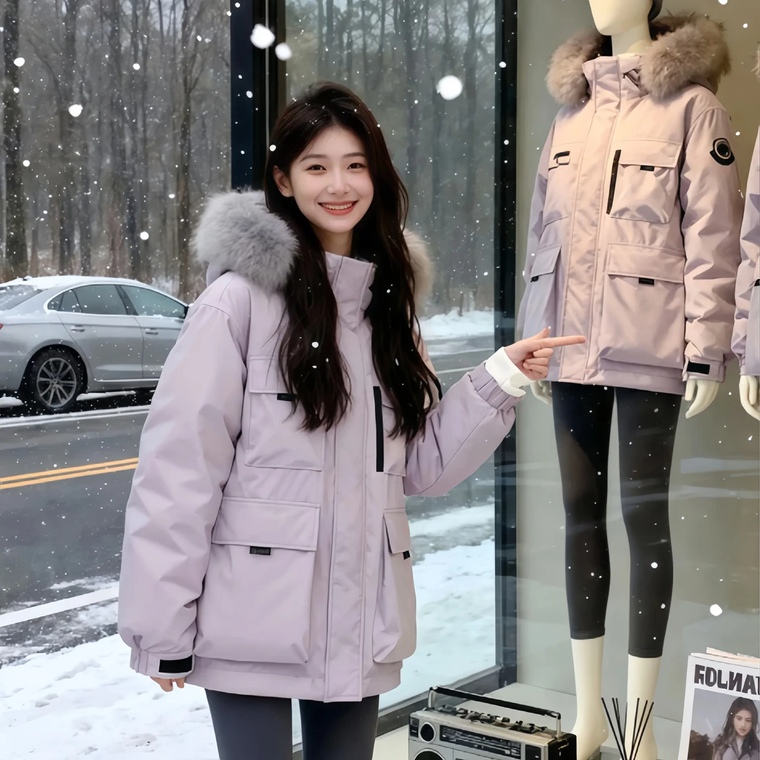 SHALLDOER【玫瑰梦境】高级感气质毛领外套洋气显瘦减龄甜美风棉服