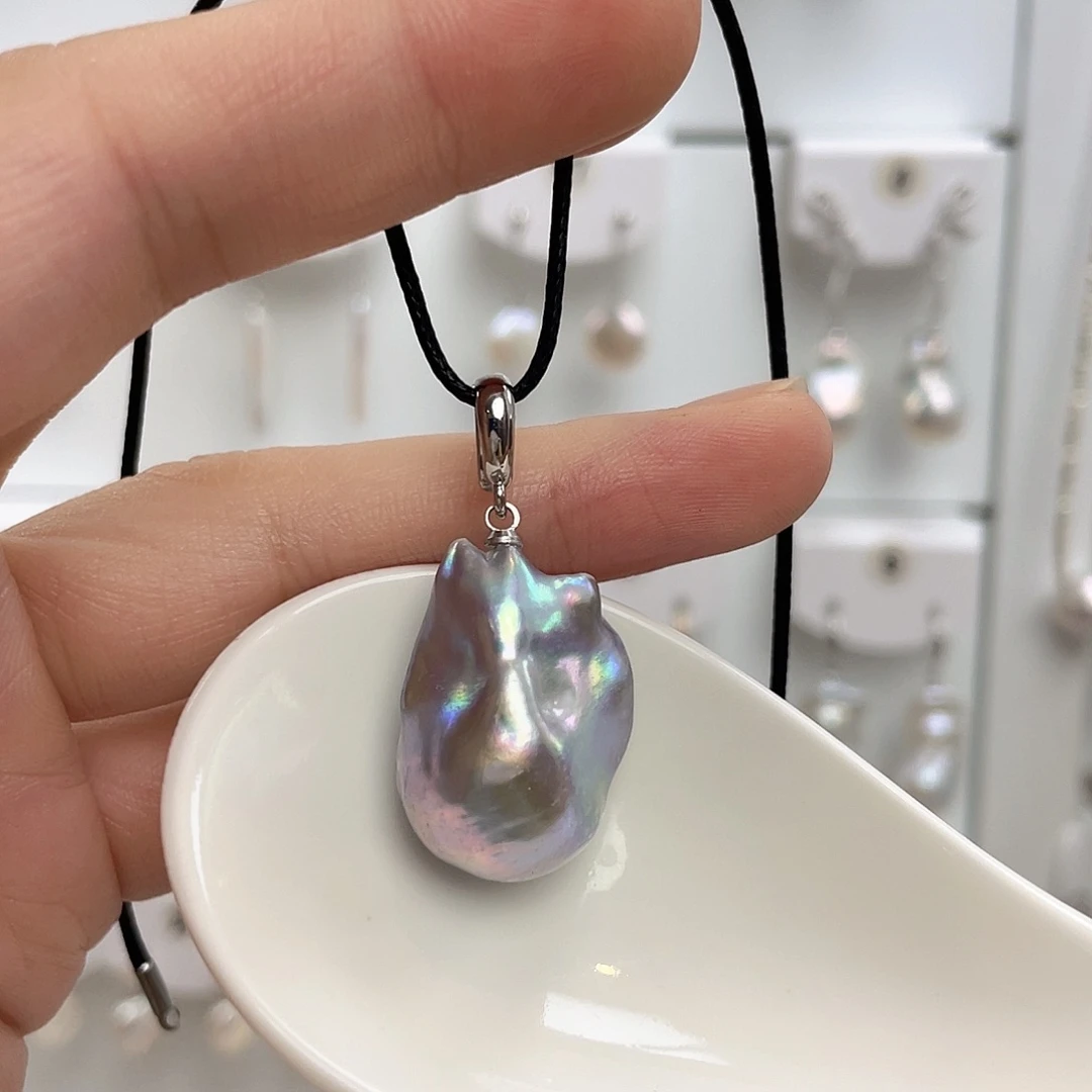 淡水珍珠银S925镶嵌颈饰