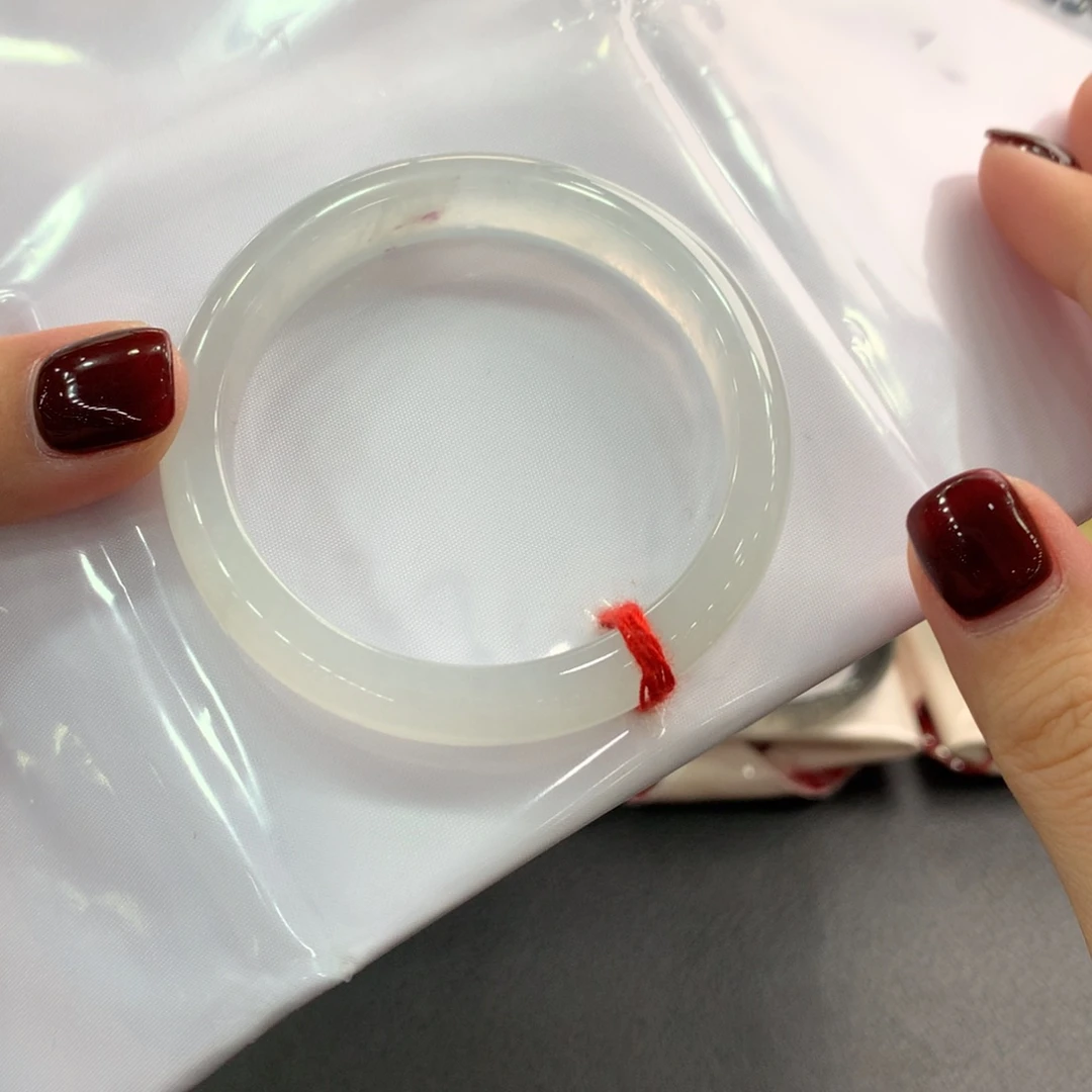 翡翠未镶嵌手镯5号 50.3正圈 白月光