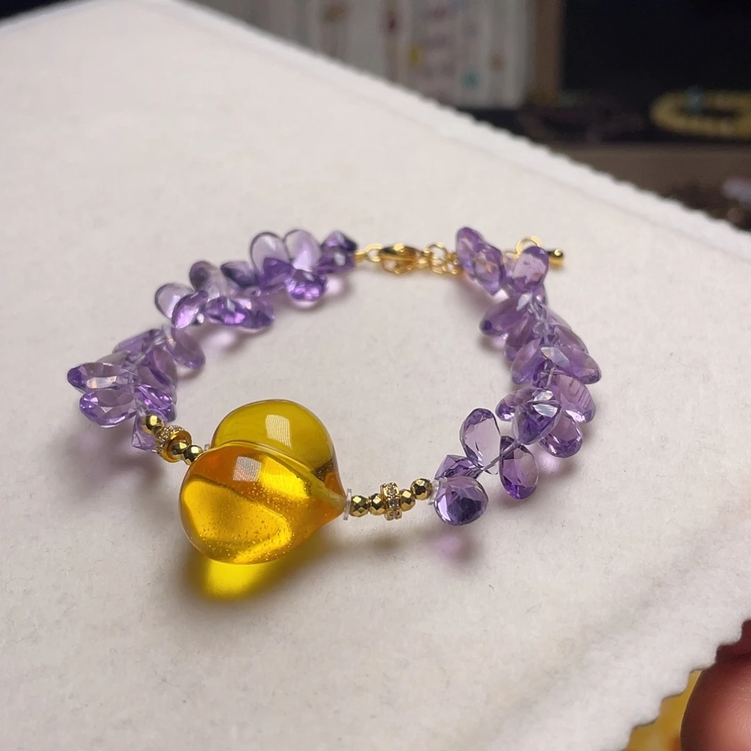 琥珀未镶嵌裸石手链