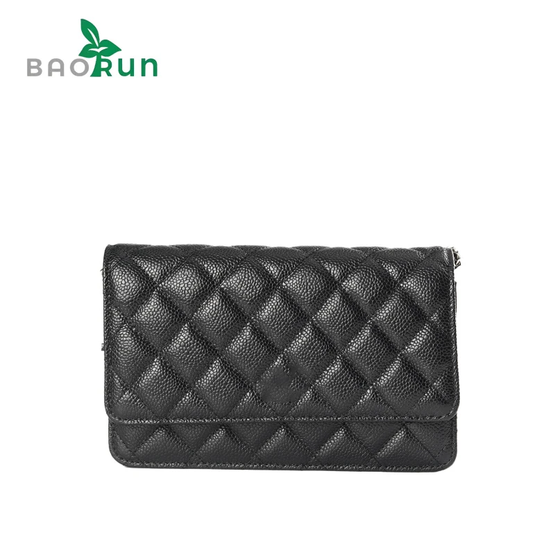 【C-woc发菜包】女士单肩包小香风轻奢菱格链条包黑色翻盖斜跨包