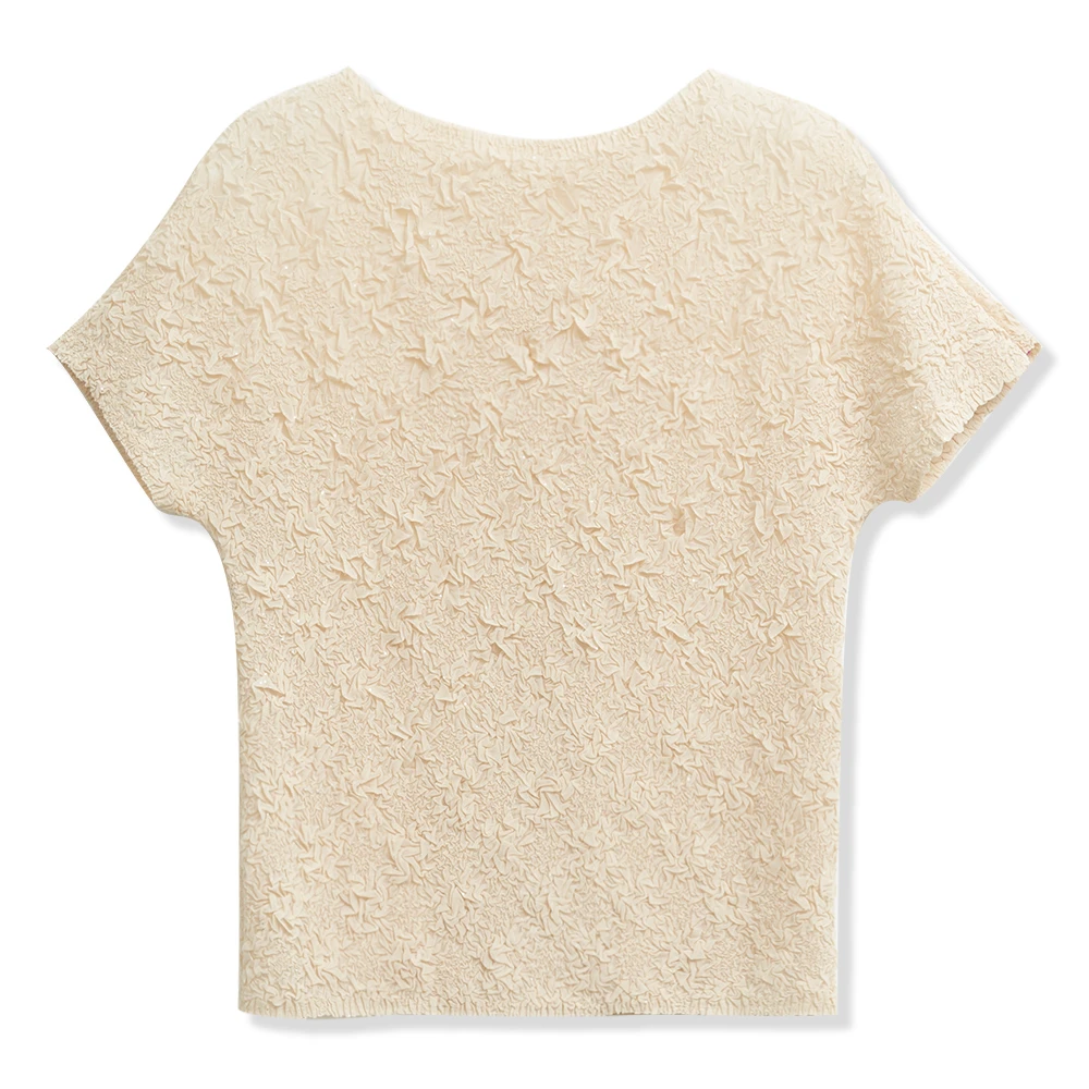 工艺褶皱T恤设计感百搭3695-342-3695