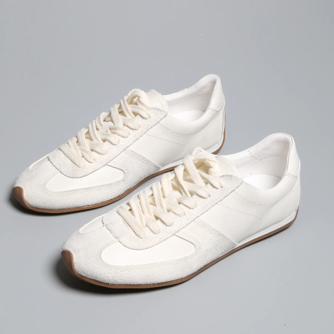 台版流行舒服不重系带后防滑鞋底牛京皮运动鞋休闲鞋德训鞋板鞋