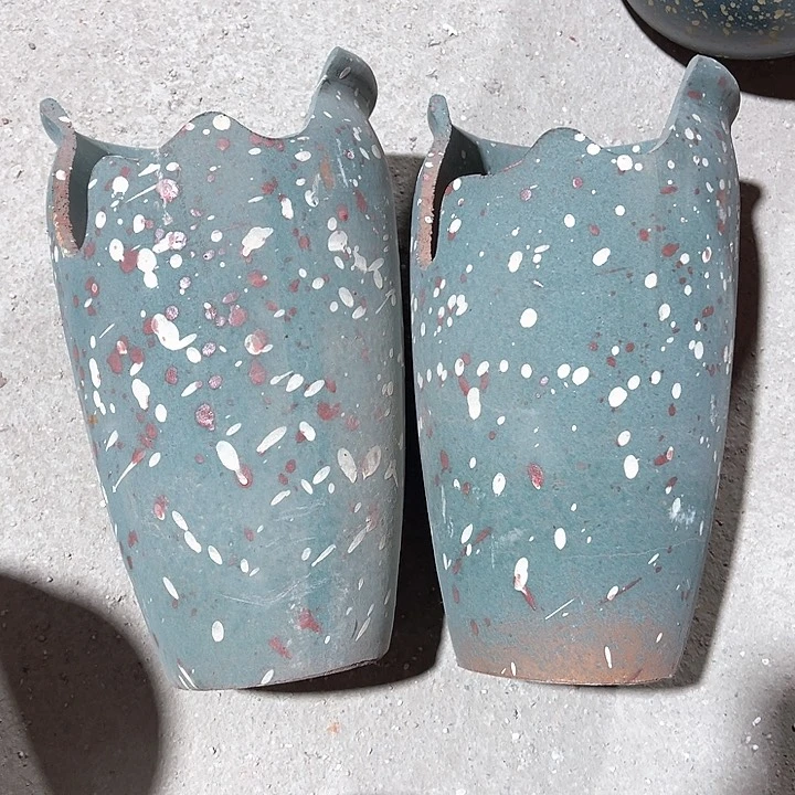 红陶口径15高度26两只小瑕疵