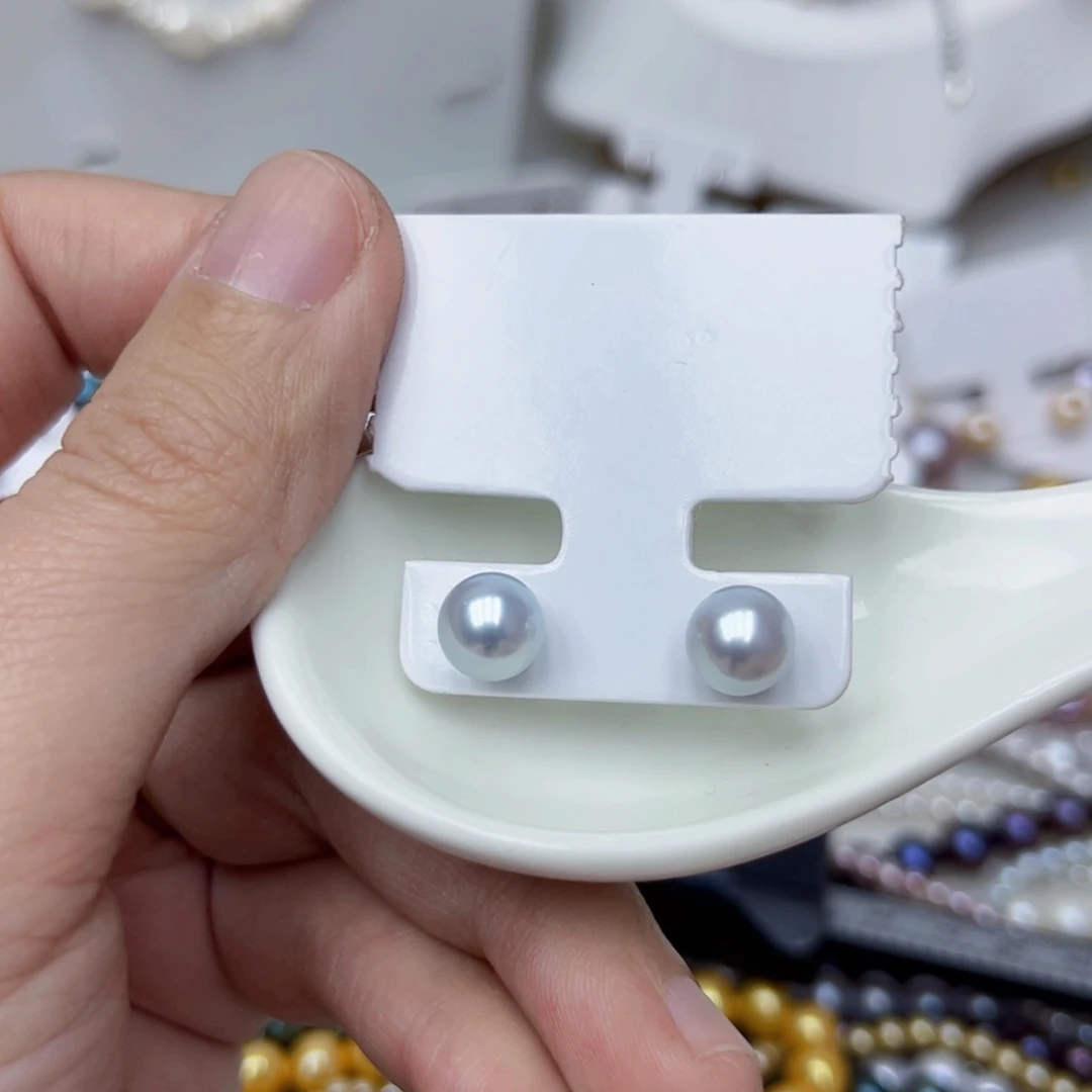 淡水珍珠耳饰银S925镶嵌