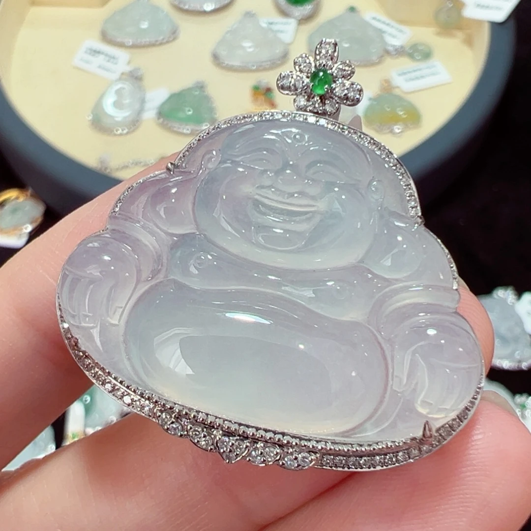 颈饰18K金镶嵌翡翠翡翠