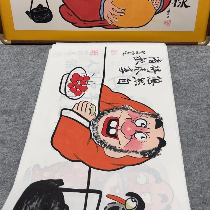国画手绘禅意画一物一拍