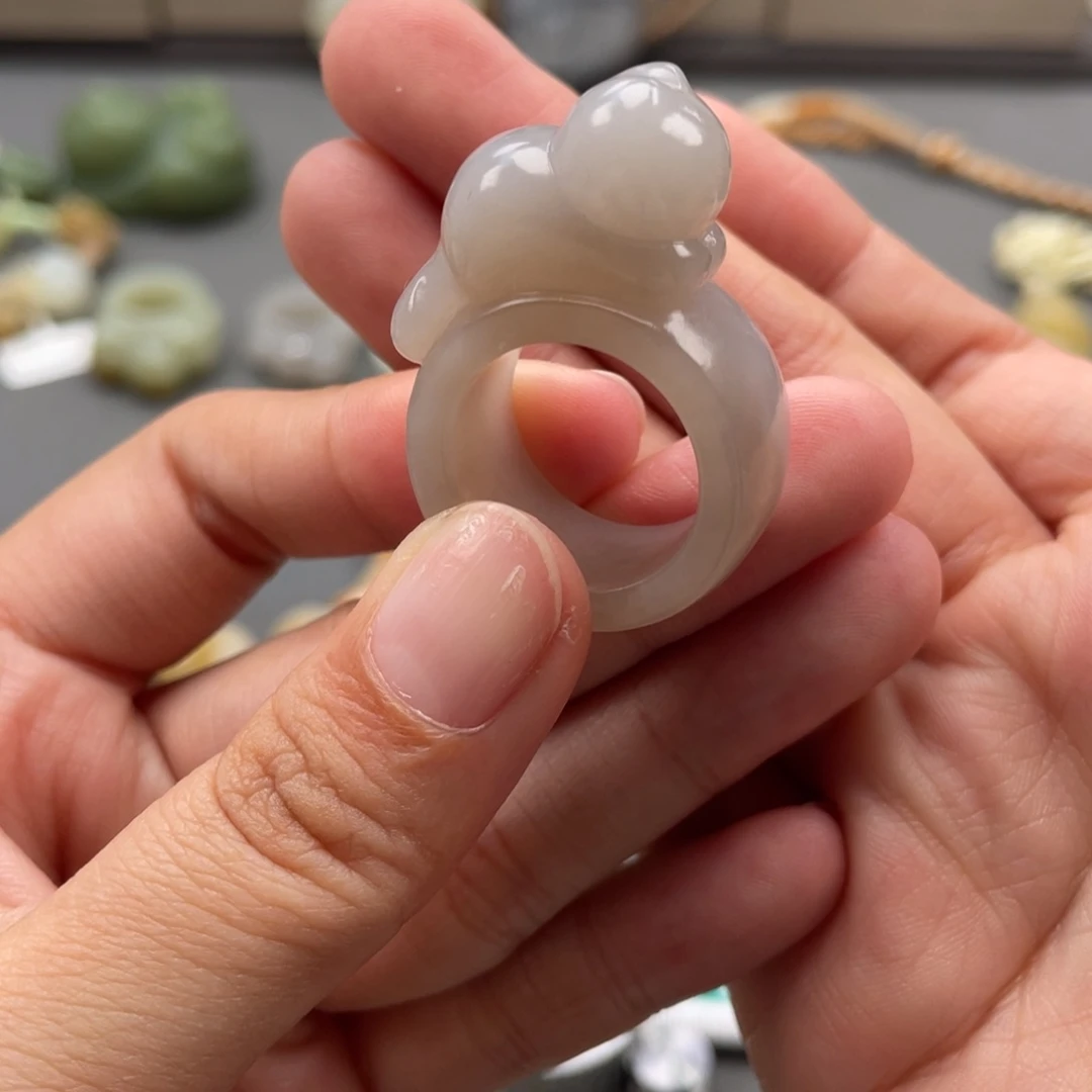 和田玉戒圈17.5未镶嵌