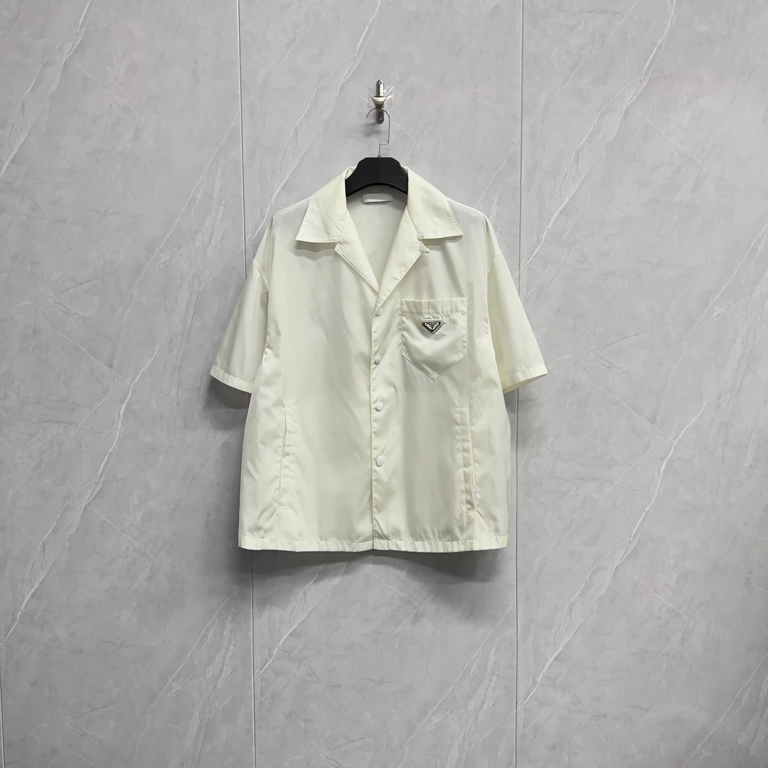 99新 Prada/普拉达 三角标Logo尼龙短袖衬衫/W0559/XXL/稀少大码