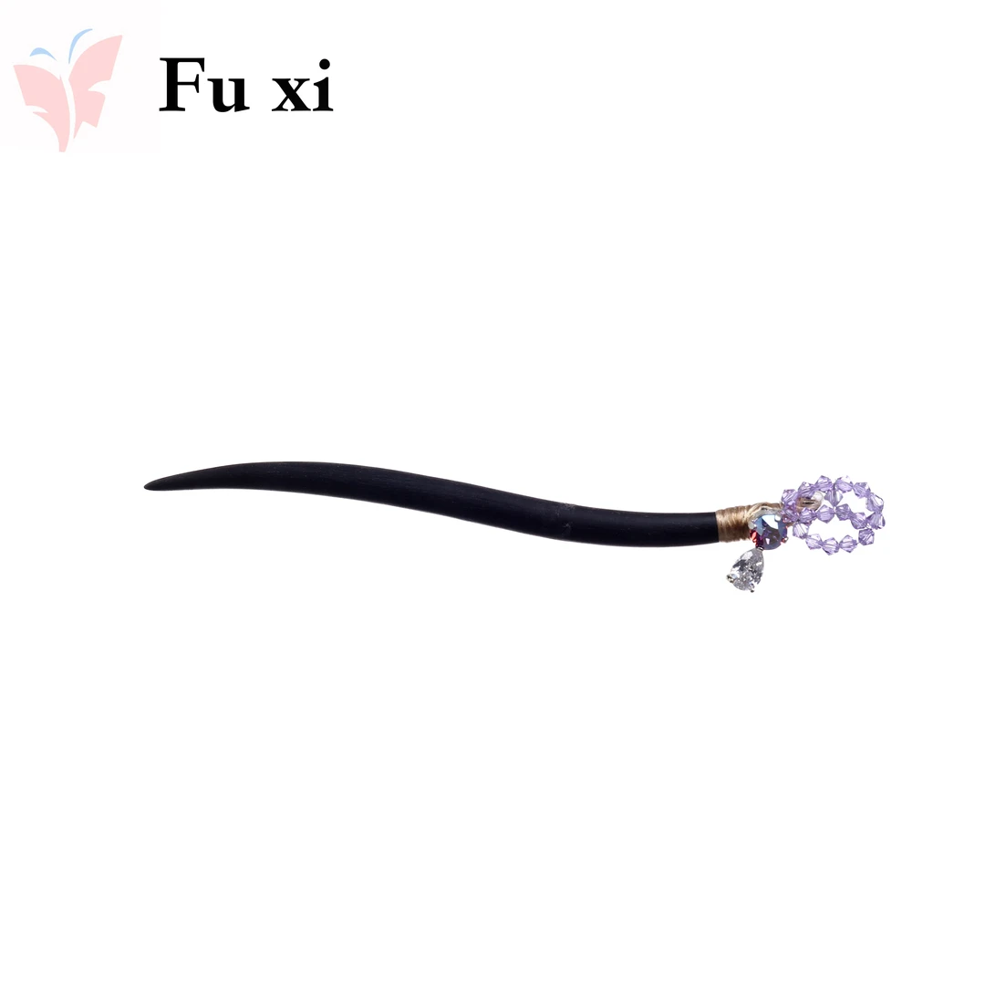 FUXI/福熙【紫苏】系列新品轻奢时尚百搭紫色发簪1317