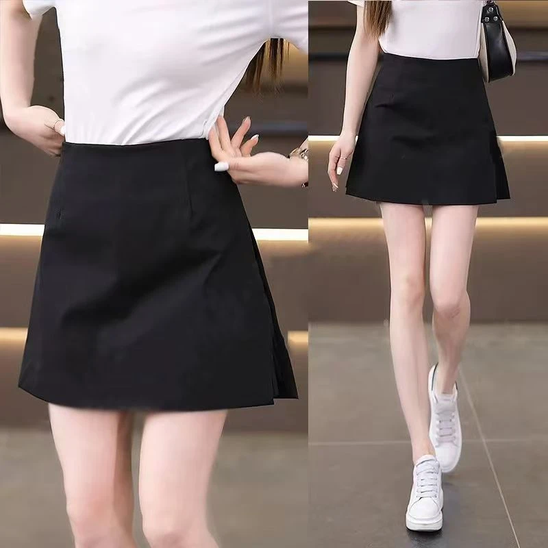 西装时尚高档设计感半身裙不起球淑女纯色百搭半裙高腰显瘦短裙女