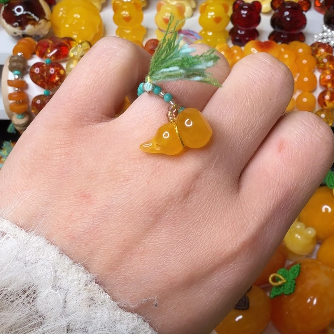 糖***猬非金属小不点葫芦戒指