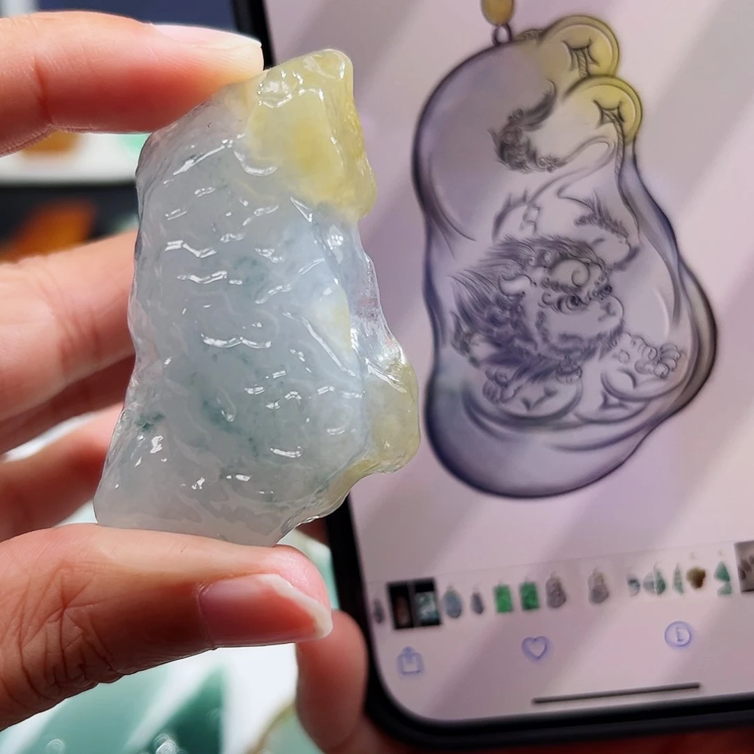 定制翡翠未镶嵌翡翠挂件