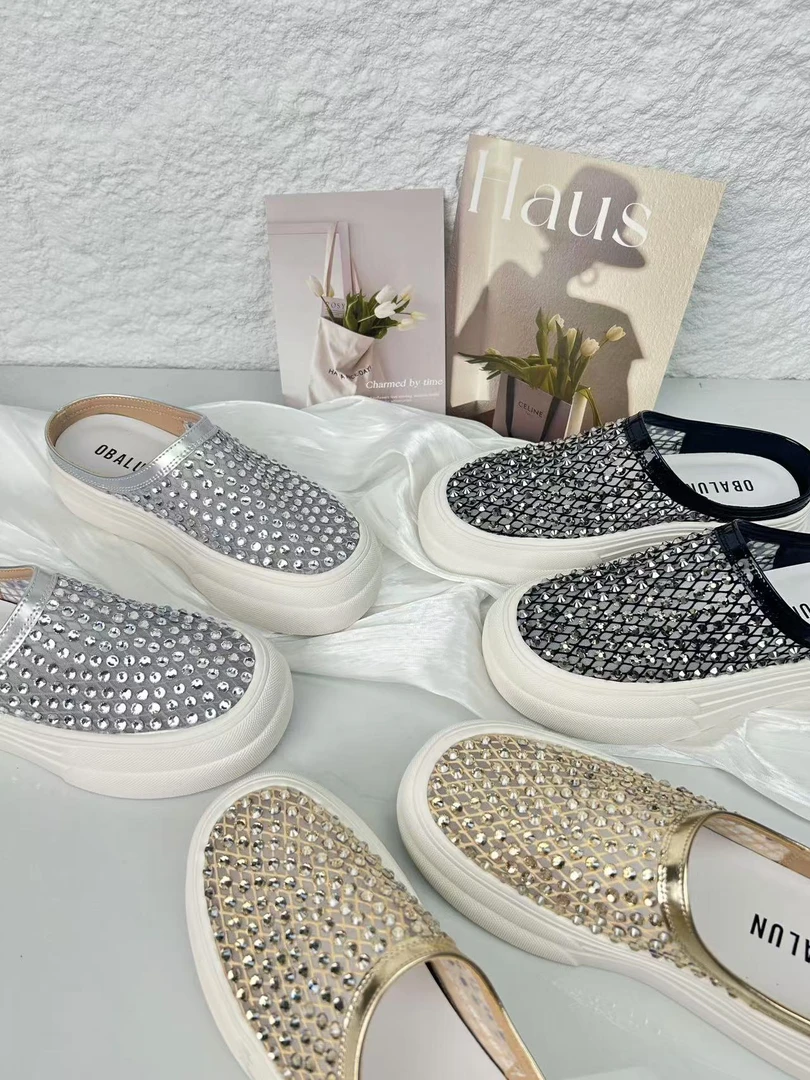 2025夏季纯色小香钻包头拖个性百搭休闲凉鞋218