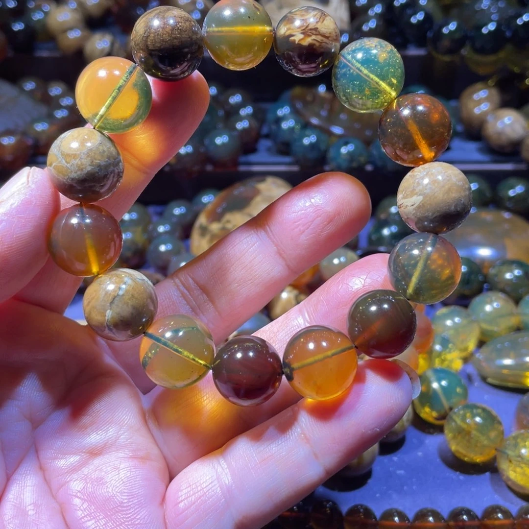 琥珀未镶嵌手链天然