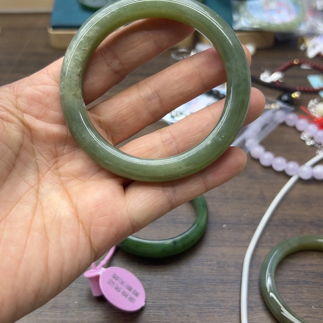 和田玉未镶嵌手镯57.5圈围609