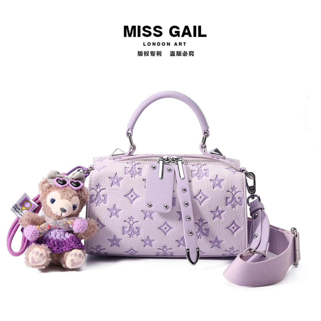 【官方正品保售后】MissGail2025春季新品百搭轻奢斜挎包6232压变紫