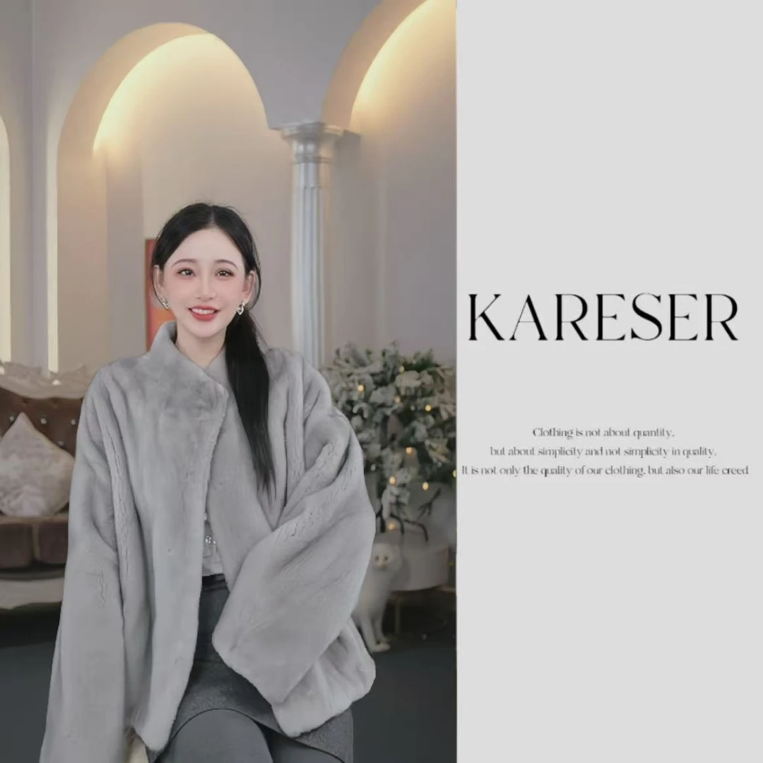 【貂依】小圆领丹麦哥本哈根紫金短二皇冠天鹅绒