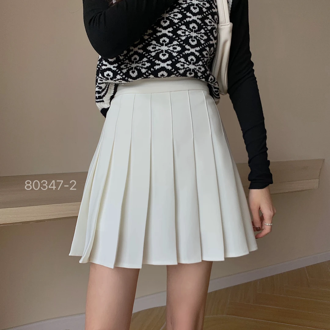 80347（复合）  SANFAN  新款净版西装百褶裙