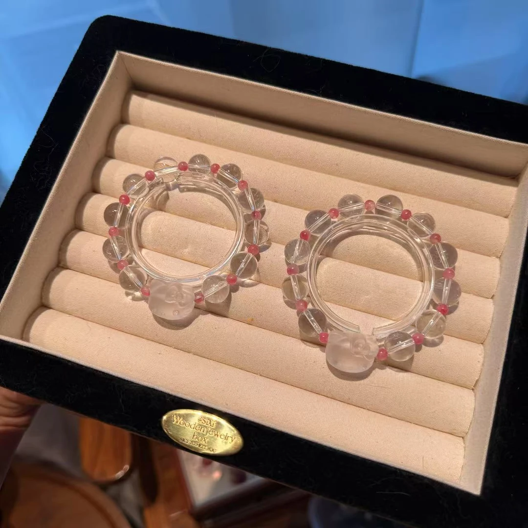 KT猫樱花雨白水晶手串手链 多样性发其一Y68