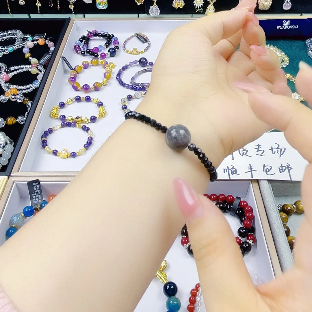 手饰针钠钙石银S925镀金镶嵌