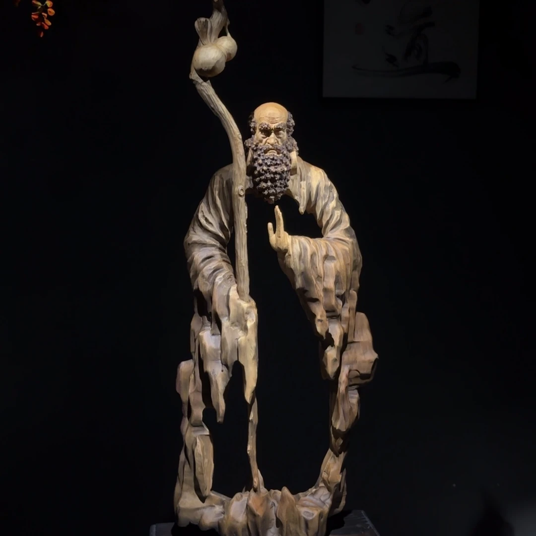 永***福香樟木达摩祖师根雕艺术摆件