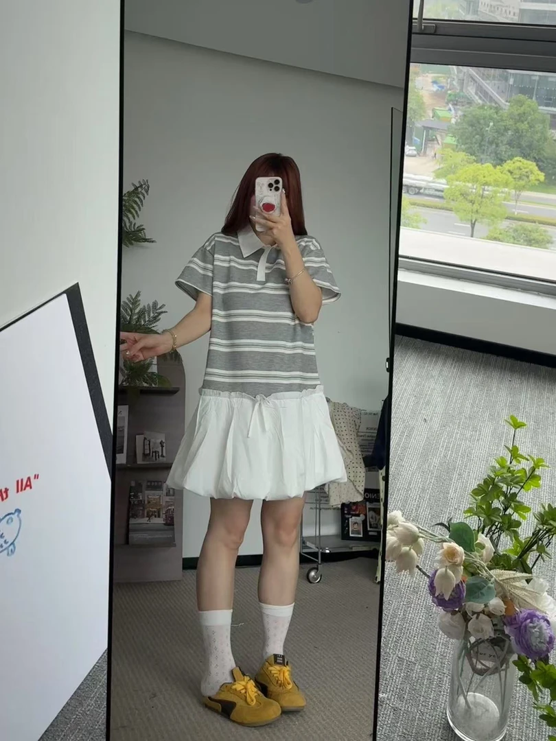 【鱼白专属】Polo领连衣裙显瘦宽松大码夏季款女装699199