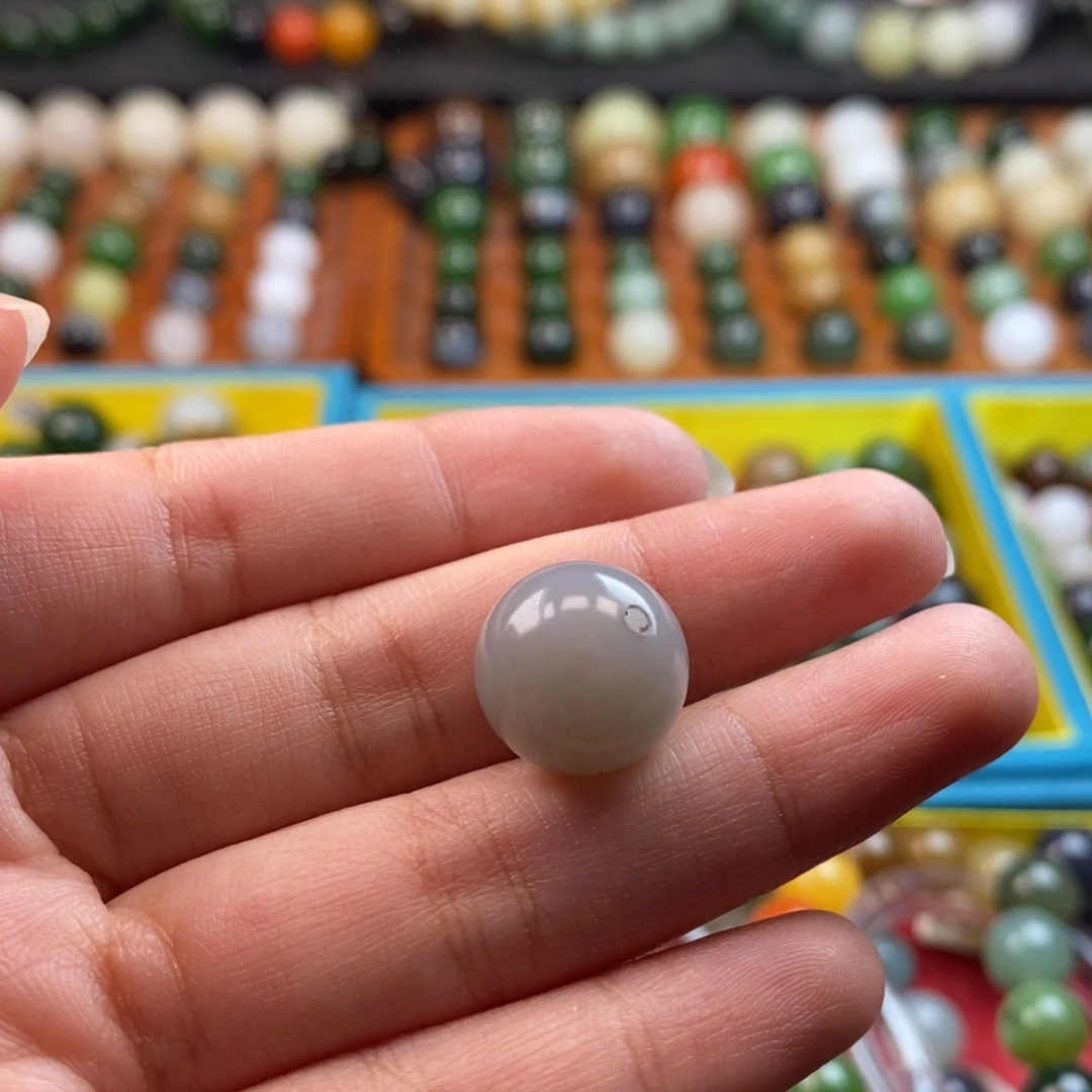 和田玉未镶嵌珠宝奇石福利紫罗兰单珠z14（有色飘