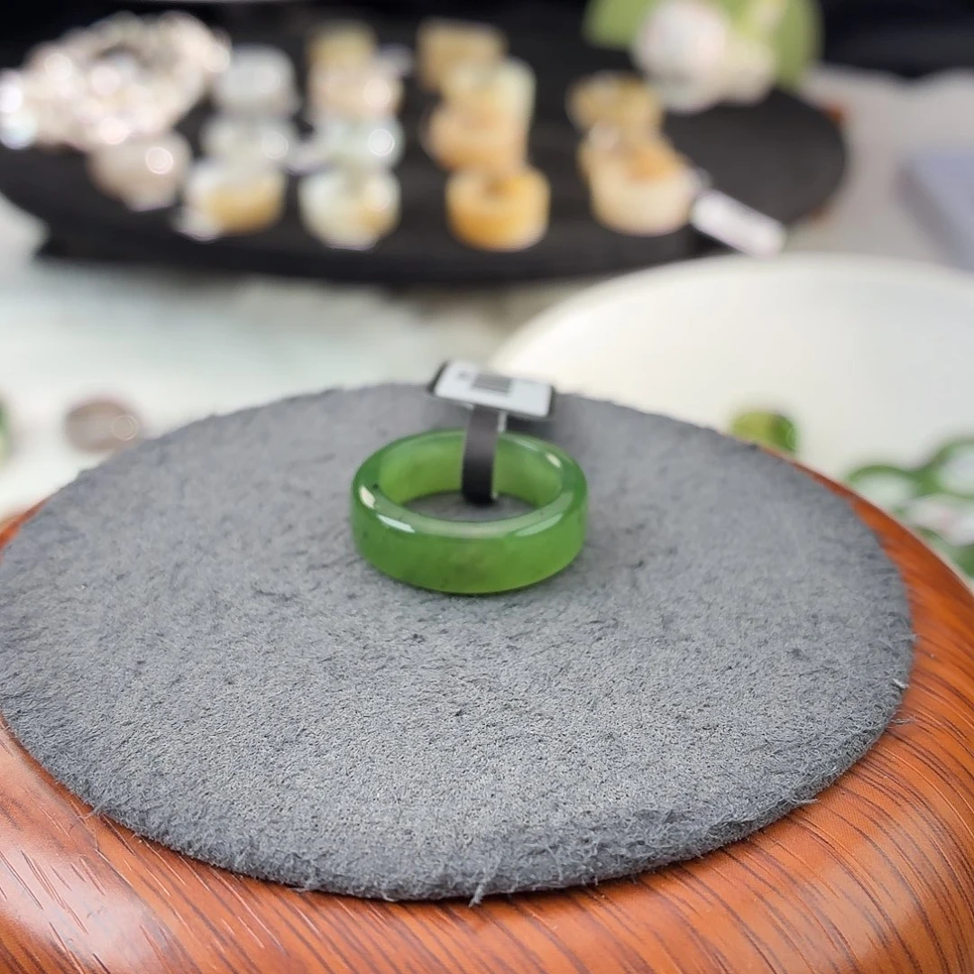 和田玉（糖玉）未镶嵌戒指b84碧玉直切15.5