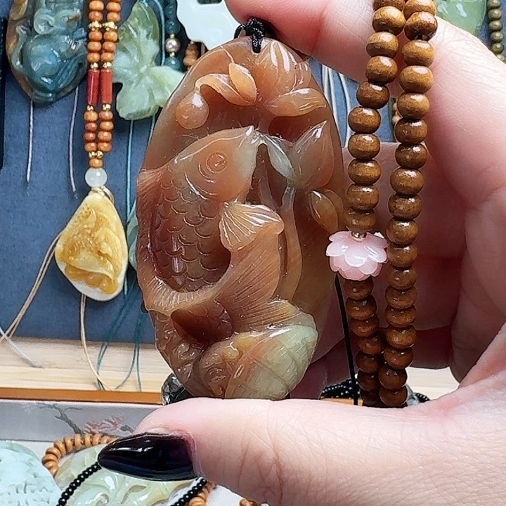 未镶嵌蛇纹石玉颈饰꧁****