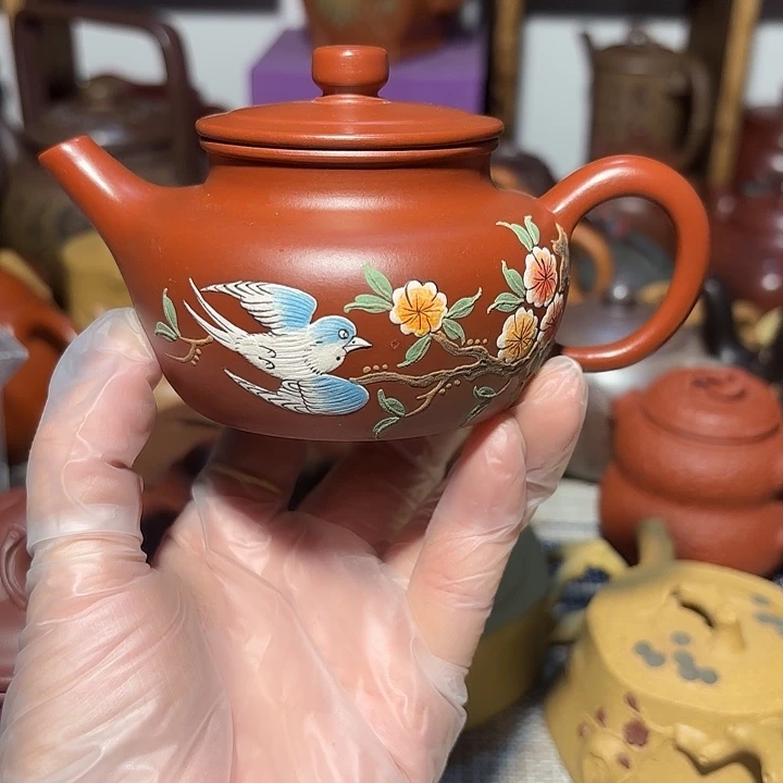 柳***大紫砂茶壶原矿宜兴紫砂微瑕