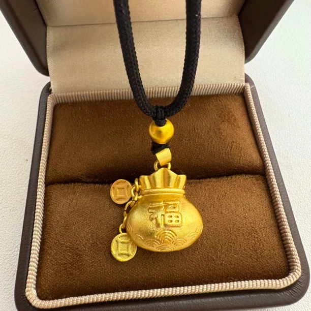 合金吊坠 新中式国潮风|古法实心小福袋项坠
