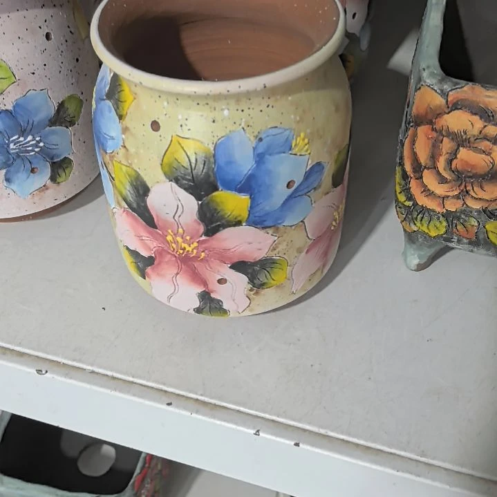 红泥花盆景德镇陶瓷