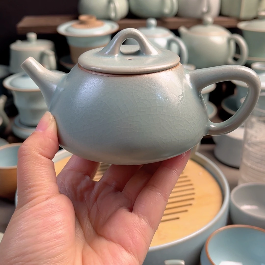 摆件陶瓷仿古釉石瓢壶原矿