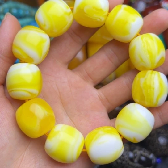 琥珀未镶嵌手链蜜蜡