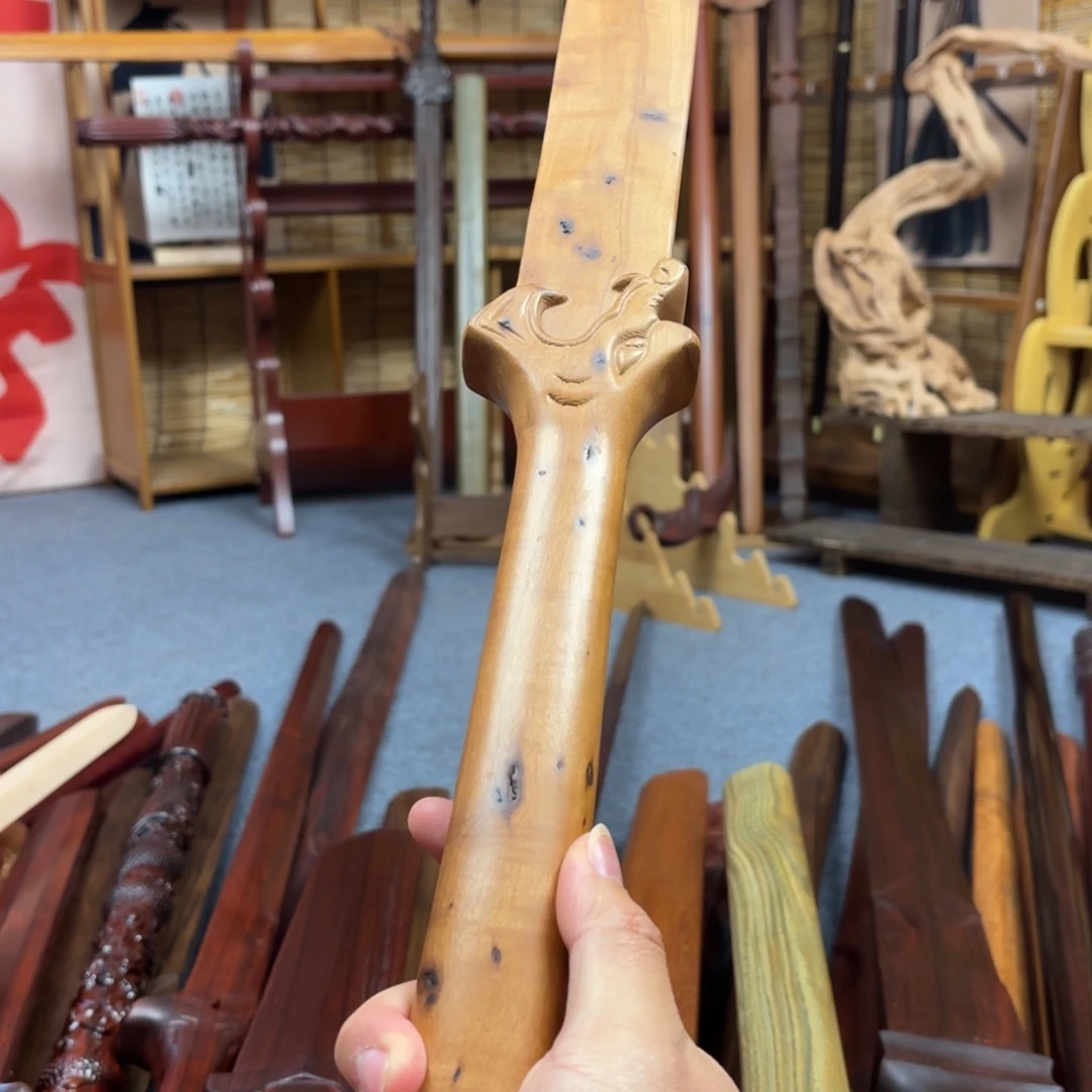 70 厘米枣木龙头双手残剑