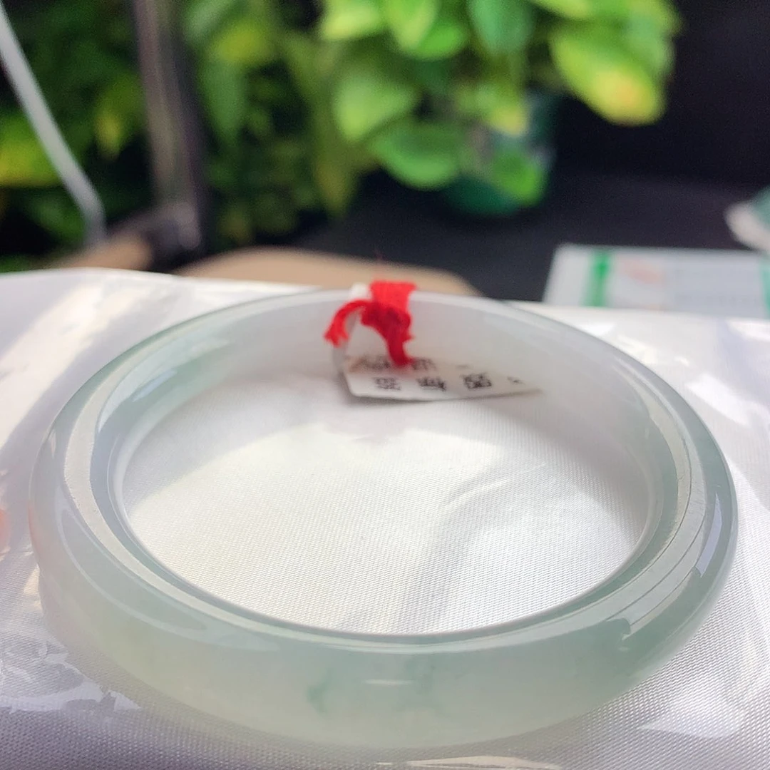 未镶嵌手镯翡翠53-54圈口完美飘花清新脱俗9号