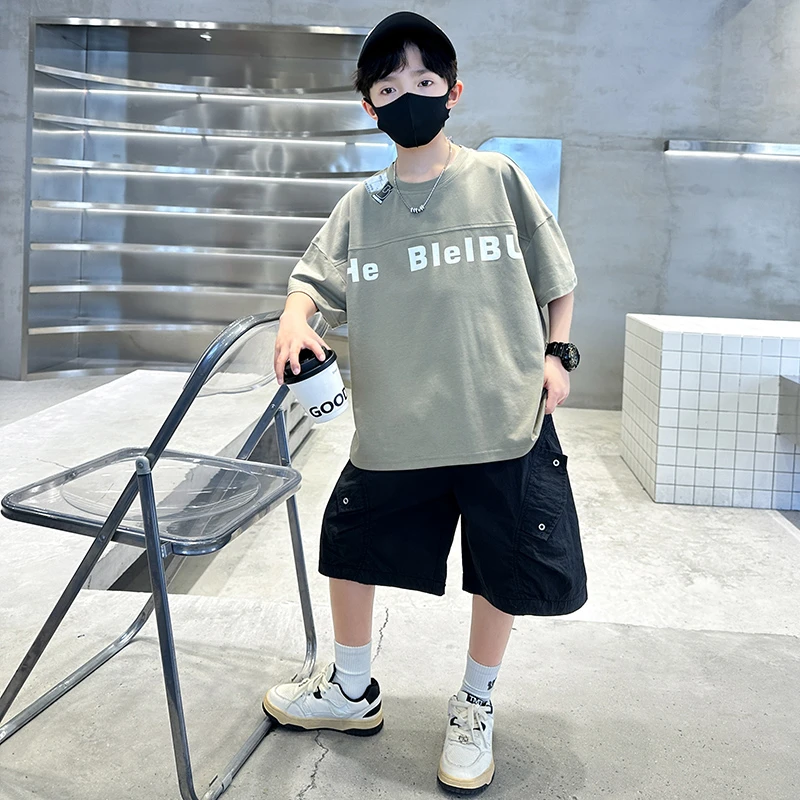 童装男童夏装套装2025新款男孩运动夏季中大童酷帅短袖夏款儿童潮
